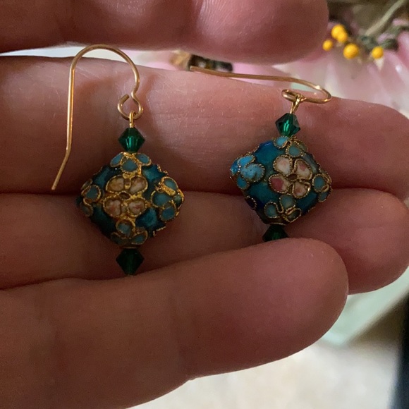 Vintage cloisonné earring